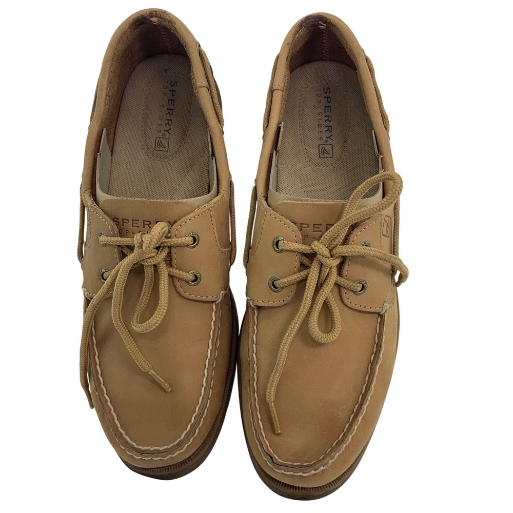 Sperry Top-Sider Authentic Original Women 10M Tan Leather Boat Shoes 9779729